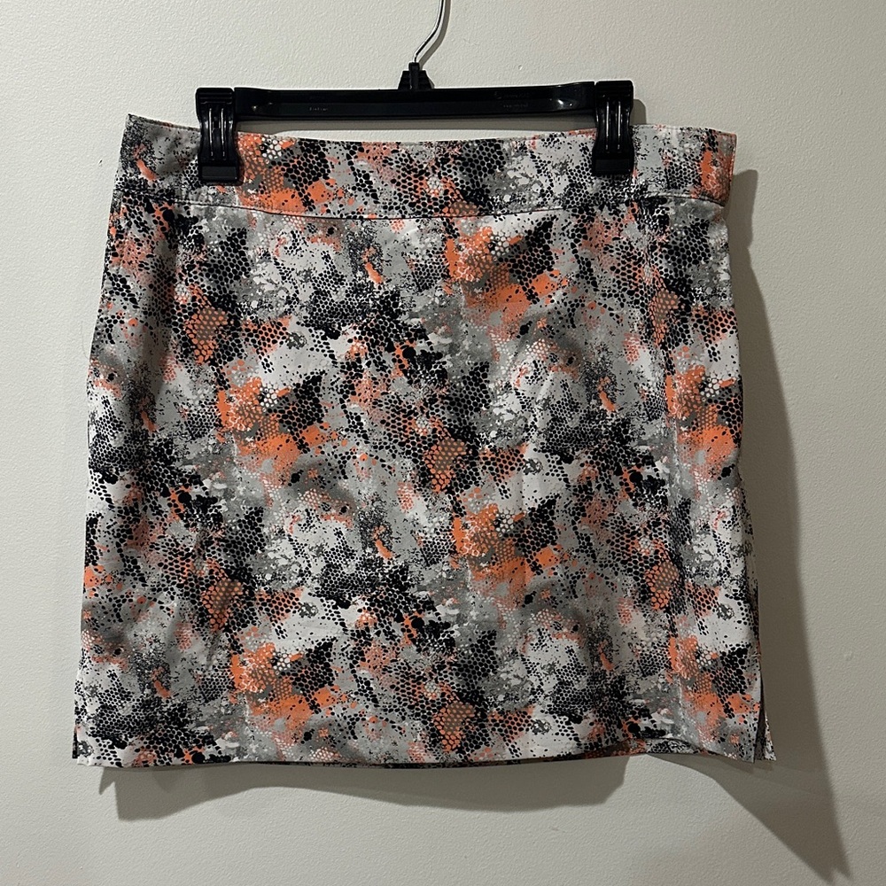 Abstract Golf Skort - Black, Neon Orange, Gray, Sport, Athleisure Wear, Gym